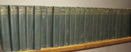 Cooper, James Fenimore: Works - Illustrated: 29 [of 32] Volumes : 1) The Deerslayer - or The First Warpath 2) The Pathfinder, 3) The Pioneers or the sources of the Susquehanna 4) The Last of the Mohicans - or a narrative of 1757 5) The Prairie, 6) The Spy