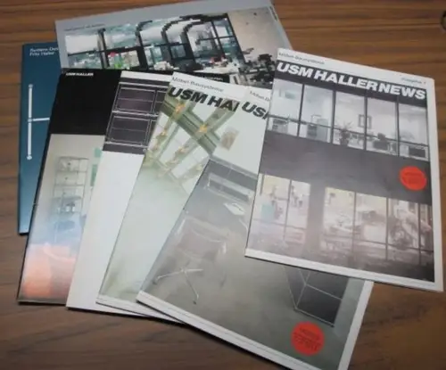 USM Haller.   Hans Wichmann u. a: Konvolut mit 7 Teilen: USM Haller News, Möbel Bausysteme, Ausgaben 7, 8 und 9 / Möbelkunde mit.. 