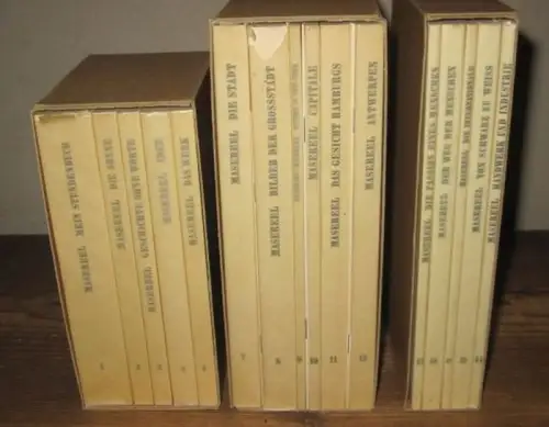 Masereel, Frans.   Pierre Vorms und Theo Pinkus (hrsg.): Gesammelte Werke, fast komplett mit Band 1 17 in 3 Schubern (ohne Band 6). 1).. 