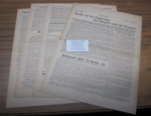 Ohne Titel (Rote Sturmfahne).   (KPD   Kommunistische Partei Deutschlands, Herausgeber).   Ernst Thälmann u. a: Ohne Titel (Rote Sturmfahne). Nr. 1.. 