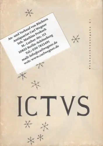 ictus.   Red.: Henning von Mutius u. a.   Texte von Michael Wolffsohn, Illo Harbert, Leslie Ann Rorison, Jörg Wierutsch, Axel Goldacker, Sylvia.. 