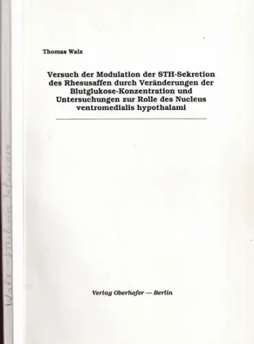 Walz, Thomas: Versuch der Modulation der STH-Sekretion des Rhesusaffen durch Veränderungen der Blutglukose-Konzentration und Untersuchungen zur Rolle des Nucleus ventromedialis hypothalami. 