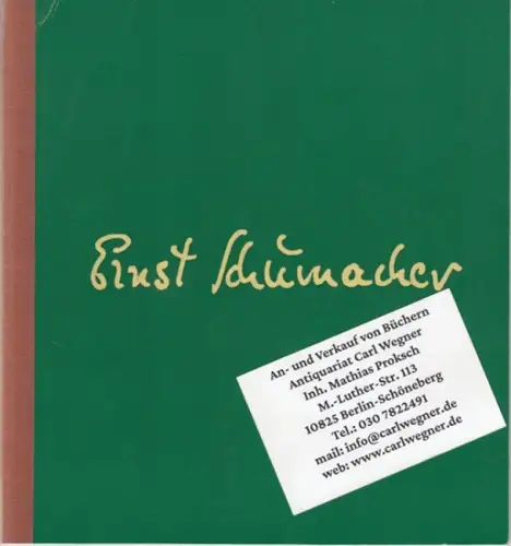 Schumacher, Ernst. - eingeleitet von Hans Purrmann: Ernst Schumacher 1905-1963. - zur Ausstellung im Haus am Waldsee, Berlin 1966. 
