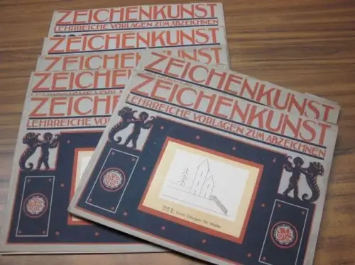 Hoffmann, C. (hrsg.): Zeichenkunst. Lehrreiche Vorlagen zum Abzeichnen. Komplette Folge der ersten sieben Hefte. Heft 1: Erste Übungen für Kinder / H.2: Übungen im Perspektive.. 
