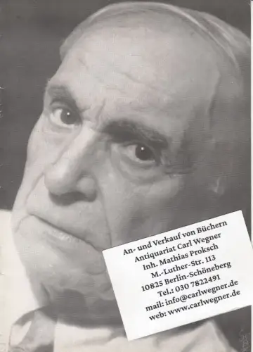 Programmheft zu: Gespenster. Schauspiel von Henrik Ibsen, inszeniert von Albert Bassermann. - Tournee-Gastspiel Albert und Else Bassermann, weitere Darsteller: Jürg Medicaus, Kurt Conde, Wiltrud Hübner