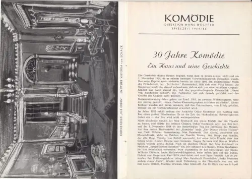 Programmheft zu: Die Erbin. Schauspiel von Ruth und Augustus Götz. Nach dem Roman 'Washington Square' von Henry James. - Regie: Horst Balzer, Darsteller: Walther Suessenguth, Grete Mosheim, Käthe Haack, Peter Mosbacher u. a