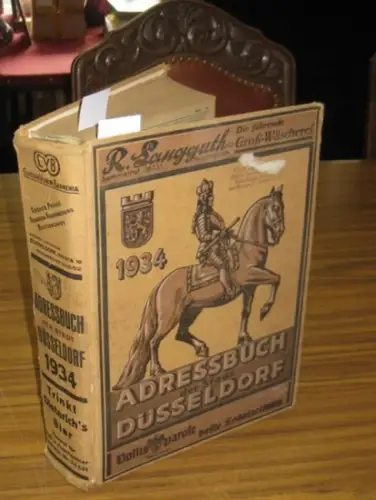 Düsseldorf.- Postverwaltung (Bearb.): Adreßbuch / Adressbuch der Stadt Düsseldorf 1934 (Vier Teile in einem Band). 