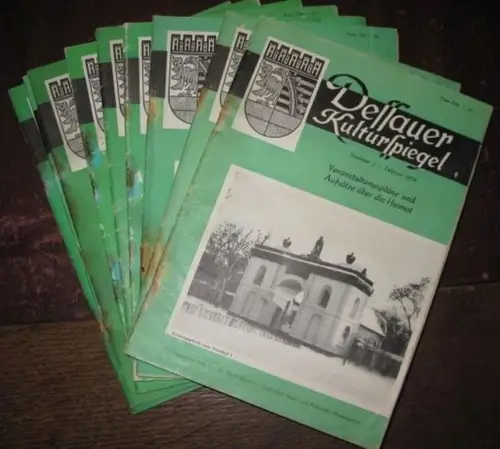 Dessau.  Rat der Stadt Dessau, Sachgebiet Kunst und kulturelle Massenarbeit. Alfred Hinsche, Johannes Wütschke, Elisabeth Koch (Red.): Dessauer Kulturspiegel. Jahrgang 1954. Fast kompletter Jahrgang.. 