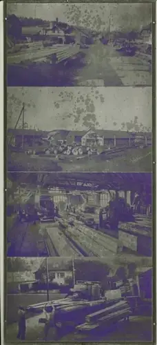 Ruf, Walter Sägerei & Holzhandlung: Metallplatte mit 4 Negativen der Firma Walter Ruf, Sägerei & Holzhandlung in Glashütten-Murgenthal. 