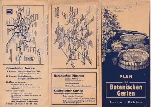 Botanischer Garten Berlin (Hrsg.): Plan vom Botanischen Garten Berlin-Dahlem. 