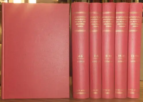 Rudolf Hoecker / Joris Vorstius / Erwin Steinborn / Gerhard Reincke (Bearb.): Internationale Bibliographie des Buch  und Bibliothekswesens. Mit besonderer Berücksichtigung der Bibliographie. Neue.. 