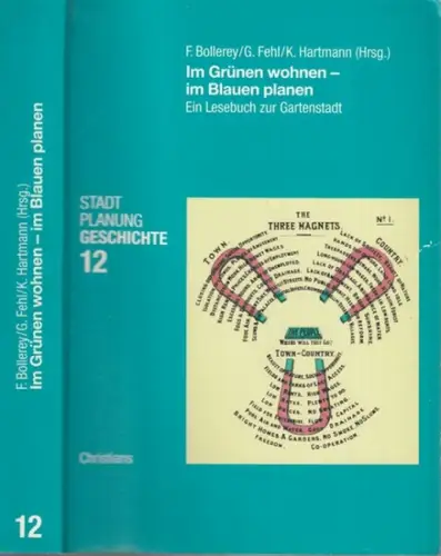 Bollerey, Franziska u. a. (Herausgeber): Im Grünen wohnen - im Blauen planen. Ein Lesebuch zur Gartenstadt mit Beiträgen und Zeitdokumenten ( = Band 12 der Reihe Stadt - Planung - Geschichte ). 