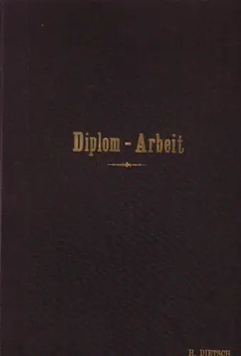 Tiefbau / Wasserversorgung. - Dietsch, H: Diplomarbeit. (Diplom Arbeit, unbetitelt). Hand-, zugleich Reinschrift in Tinte. Auf dem ersten Blatt die maschinenschriftliche, thematische Vorgabe mit Unterschrift des Dozenten Dr. Ing. Schmitt, Baurat und Profe