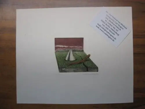 Marzo-Mart, Manel (geboren 1944): Nr. 1979, Landschaft mit Konus. Aquatinta 4farbig. - Exemplar 75/100, signiert!. 