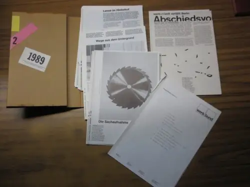 Werkstadt. - Deutscher Werkbund Berlin e. V. - mit Texten von Bernhard Schneider, Rudolf Stegers, Klaus Schneidewind, Claudine Baldus u. a: Werkstadt 1989, Nummern 1-19 ( = Werkstadt  Werkbund 2 ). - UND: Werkstadt 1988, Nummern 1-6 und 8-10 (ohne No. 7).