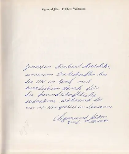Jähn, Sigmund: Erlebnis Weltraum - Widmungsexemplar !. 