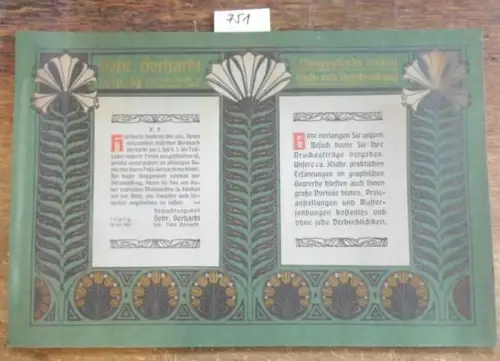 Gerhardt, Gebrüder.   Gerhard, Felix (Inhaber): Gebr. ( Gebrüder ) Gerhardt, Leipzig. Lithographische Anstalt, Buch  und Steindruckerei. Mitteilung über das Ausscheiden des Herrn.. 