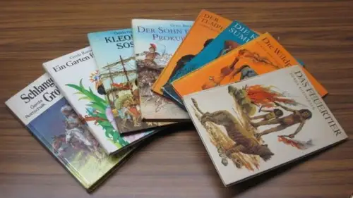 Rottschalk, Gerda / Gerhard Preuß, Dieter Müller, Karl Fischer, Gerhard Lahr (Illustr.): Konvolut mit 8 Titeln, enthalten sind: 1) Das Feuertier / 2) Die Wildpferdjäger.. 