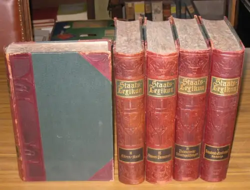 Staatslexikon.- Julius Bachem - Hermann Sacher: Staatslexikon - komplett in 5 Bänden. 