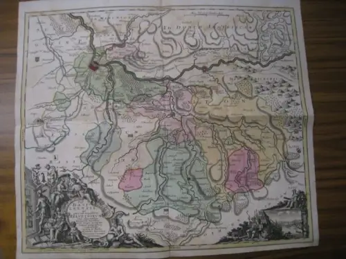Canton of Basel.   Seutter, Matthäus / T. C. Lotter (Engr.): Pagi Basileensis, qui pars esr republicae Helvetiorum cum adjacentibus terrarum tractibus nova eaque.. 