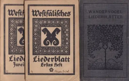 Wandervogel   Deutscher Bund für Jugendwandern (Hrsg.): Wandervogel Liederblätter   Konvolut mit 6 [von 7? Heften]. Enthalten sind: 1)Westfälisches Liederblatt   erstes.. 