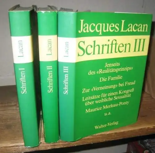 Lacan, Jacques.   ausgewählt und herausgegeben von Norbert Haas: Schriften I, II und III, so komplett. Aus dem Inhalt: Das Seminar über E. A.. 