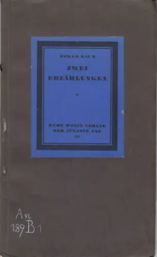 Zwei Erzählungen ( = Bücherei Der Jüngste Tag, Band 52 )