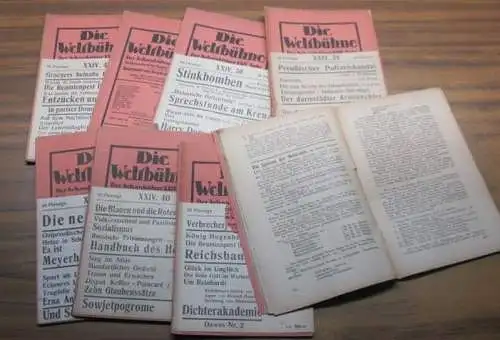 Weltbühne, Die.   begründet von Siegfried Jacobsohn, unter Mitarbeit von Kurt Tucholsky herausgegeben von Carl v. Ossietzky.   mit Beiträgen von Kurt Tucholsky.. 
