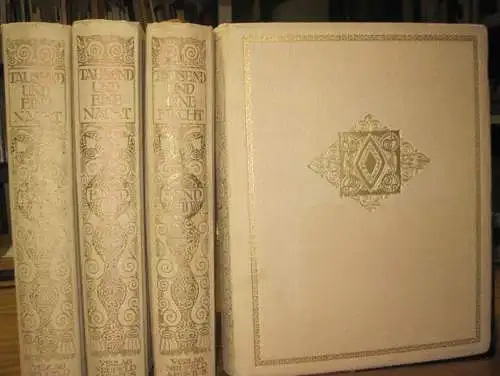 Tausend und eine Nacht. Komplett in 4 Bänden.  Arabische Erzählungen. Zum ersten Mal aus dem Urtext vollständig und treu übersetzt von Gustav Weil. Mit 100 Bildern (davon 20 farbige, montierte Tafeln von Fernand Schultz-Wettel)