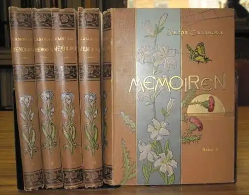 Casanova, Giacomo. - Joanelli, Gustav von (Bearb.): Jacob Casanova's Memoiren. Vollständige, mit kunstvoll ausgeführten Illustrationen versehene Prachtausgabe, neu bearbeitet. Erster bis fünfter Band. 