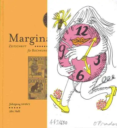 Marginalien.   Pirckheimer Gesellschaft / Till Schröder (Hrsg.): Marginalien. Heft 260, Heft I, 2026. Mit graphischer Beilage (dreifarbiger Offsetlithografie) von Olga Prader: Lundi.. 
