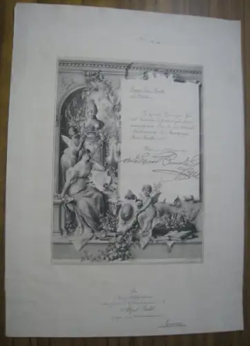 Belobigungsurkunde für Oberleutnant Alfred Budil von Feldzeugmeister Adalbert Benda (Gruppe Fzm. Benda. No. 609 / res.): ' Ich spreche Ihnen für Ihre als Bataillonsadjutant geleisteten.. 
