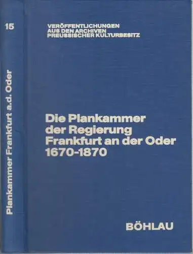 Bliss, Winfried (Bearbeiter): Die Plankammer der Regierung Frankfurt an der Oder. Spezialinventar 1670 bis 1870 ( = Veröffentlichungen aus den Archiven Preussischer Kulturbesitz, Band 15 ). 