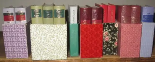 Bibliotheca erotica: Konvolut mit 7 Ausgaben, in Leder gebunden, mit Schuber.   Enthalten: 1) Robert Andre Andrea de Nerciat: Liebesfrühling. Blätter aus dem Tagebuch.. 