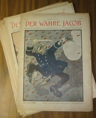 Der wahre Jacob.  B. Heymann (Red.): Der wahre Jacob    Konvolut mit 21 Ausgaben Jahrgang 1907. illustrierte Zeitschrift für Satire, Humor und.. 