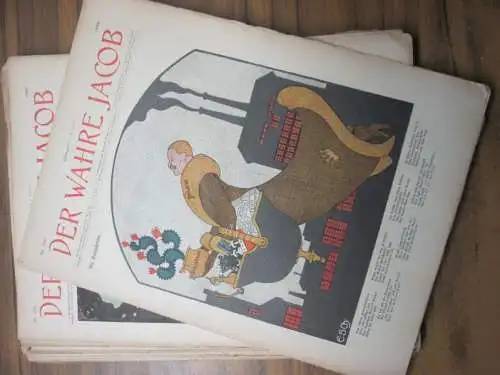 Der wahre Jacob    Großes Konvolut mit 18 (von 26 Ausgaben Jahrgang 1906). illustrierte Zeitschrift für Satire, Humor und Unterhaltung. Enthalten sind die.. 