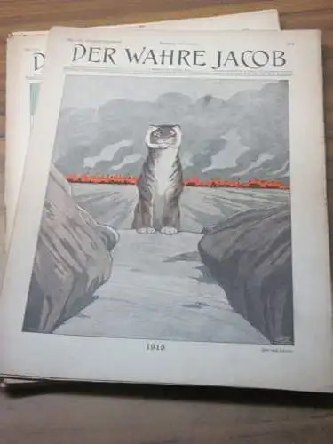Der wahre Jacob    Konvolut mit 17 [von 26] Ausgaben Jahrgang 1915. Illustrierte Zeitschrift für Satire, Humor und Unterhaltung. Enthalten sind die Nummern.. 