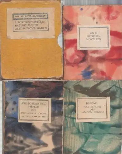 3 Bändchen im Schuber: Boufflers: Zwei Rokoko-Novellen / Balzac: Das Elixier des langen Lebens / Aristoteles u. Phyllis und zwei andere schöne altdeutsche Märe (= Die kleinen Süva-Bändchen)