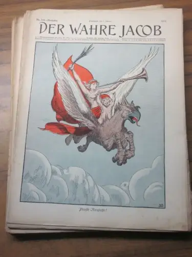 Der wahre Jacob    Fast kompletter Jahrgang mit 26 (von 27) Ausgaben Jahrgang 1914. illustrierte Zeitschrift für Satire, Humor und Unterhaltung. Enthalten sind.. 