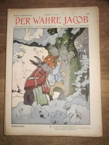 Der wahre Jacob   Fast kompletter Jahrgang 1908 mit 25 [von 26] Ausgaben. Illustrierte Zeitschrift für Satire, Humor und Unterhaltung. Enthalten sind die Nummern.. 