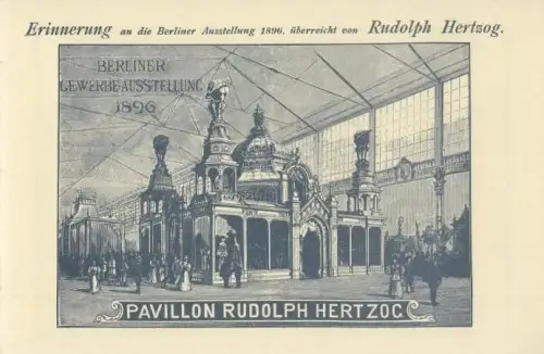 Erinnerung an die Berliner ( Gewerbe- )Ausstellung 1896. Bunte Blätter. Verlag von Max Pasch, Berlin. - ( Berlin-Archiv, hrsg.v. Hans-Werner Klünner und Helmut Börsch-Supan )