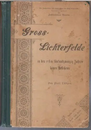 Groß-Lichterfelde in den ersten fünfundzwanzig Jahren seines Bestehens