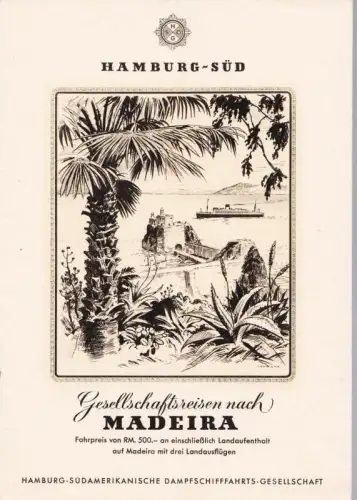 Hamburg-Süd - Gesellschaftsreisen nach Madeira (Reiseprospekt)