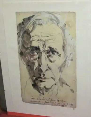 Portrait Ernst Jünger. Offset-Kunstdruck - von Horst Janssen signiert!