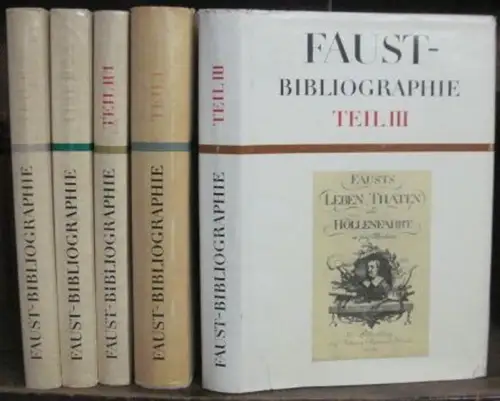 Faust Bibliographie. Komplett mit 3 Teilen in 5 Büchern: I: Allgemeines. Grundlagen. Gesamtdarstellungen. Das Faust Thema vom 16. Jahrhundert bis 1790 / II,1: Ausgaben und.. 