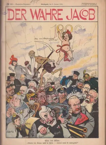 Der wahre Jacob   Jahrgang 1900 fast komplett in einem Buch. Illustrierte Zeitschrift für Satire, Humor und Unterhaltung. Enthalten sind die Nummern 351.. 