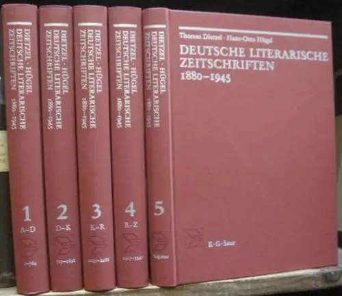 Deutsche Literarische Zeitschriften 1880 1945. Ein Repertorium. Komplett in 5 Bänden: I. A travers les Vosges   Deutsch nordisches Jahrbuch. II. Deutsch österr. Literaturanzeiger.. 