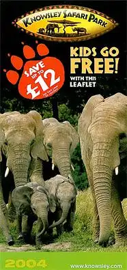 Knowsley Safari Park Faltblatt (Elefanten)