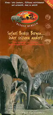 Beekse Bergen Safari Faltblatt 2003 (Elefant, Gepard, Zebra)