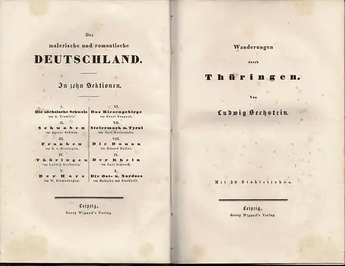 Wanderungen durch Thüringen: Mit 30 Stahlstichen. 